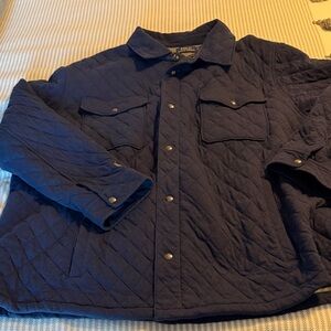 Like New Mens Polo Ralph Lauren Navy Blue Quilted Shirt Jacket 4XB XXXXL